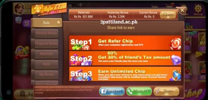 3 Patti Land Bonuses